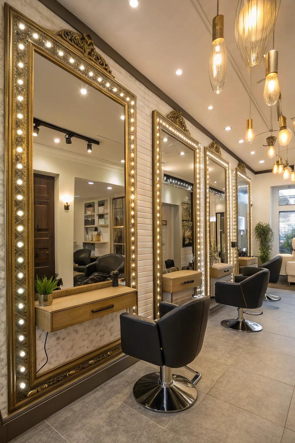 Reflectors and lighting collaborate to generate a spacious vibe.