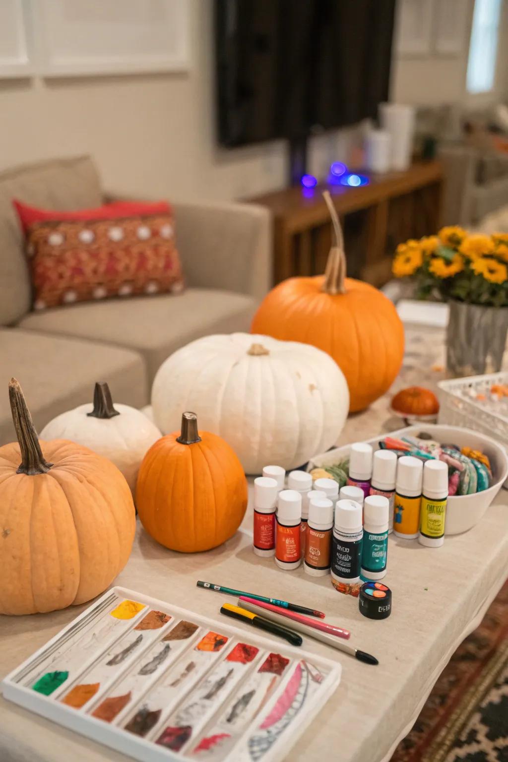 A gourd decorating corner delivers delight and creativity for attendees.