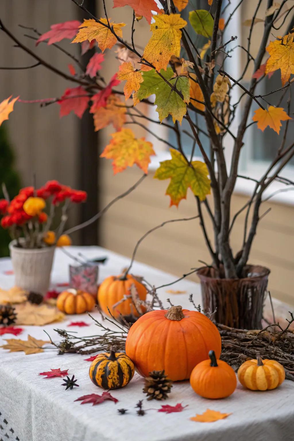 A harmonious combination of autumnal and Halloween features.