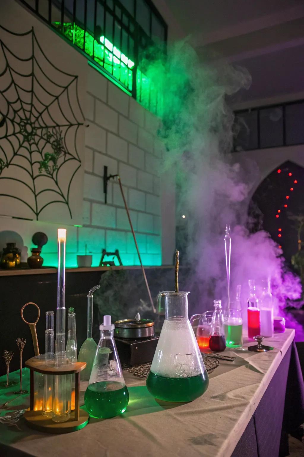 Bring crazy science to life using a spooky space setup.