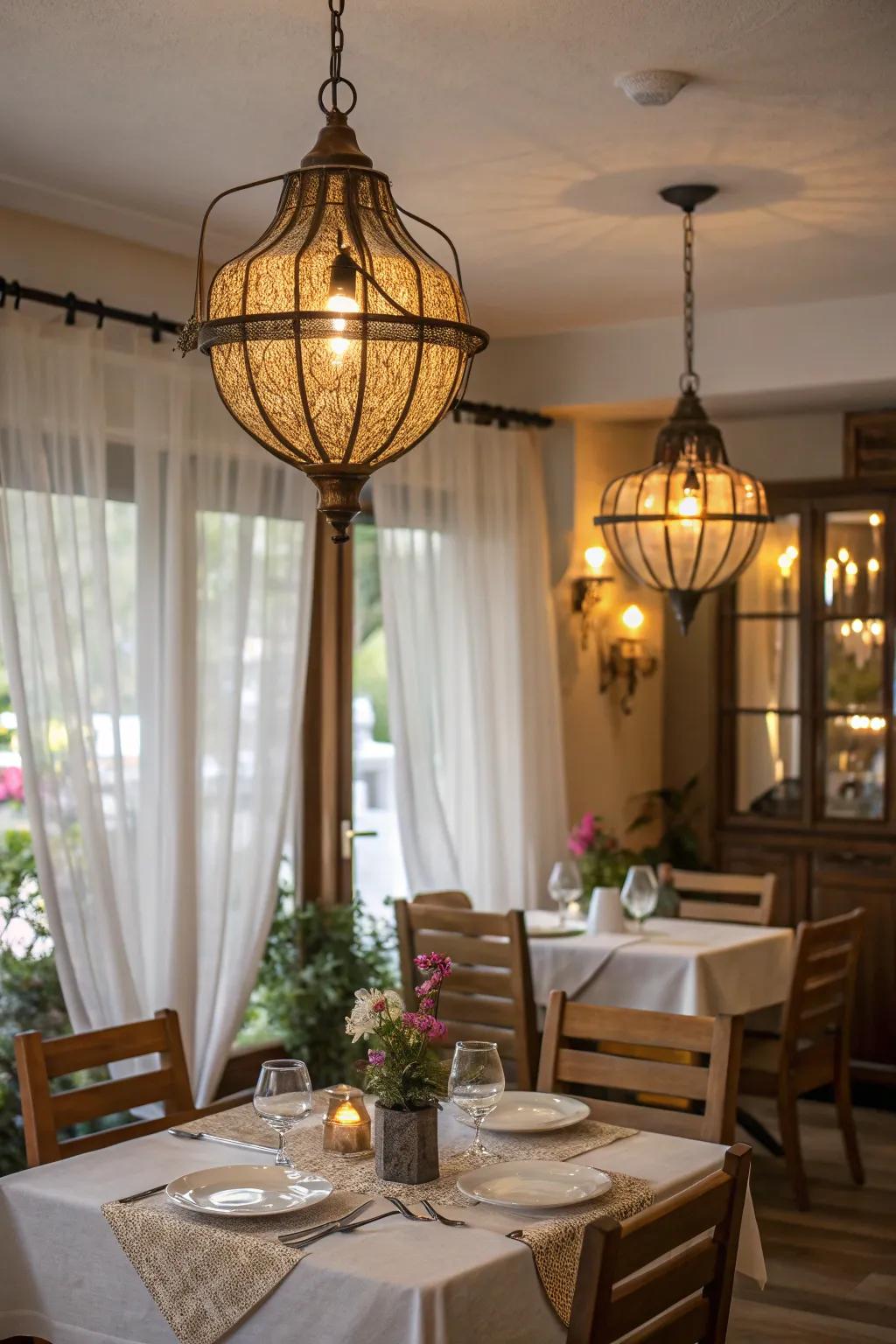 Drop lights introduce beauty and warmth to any setting.