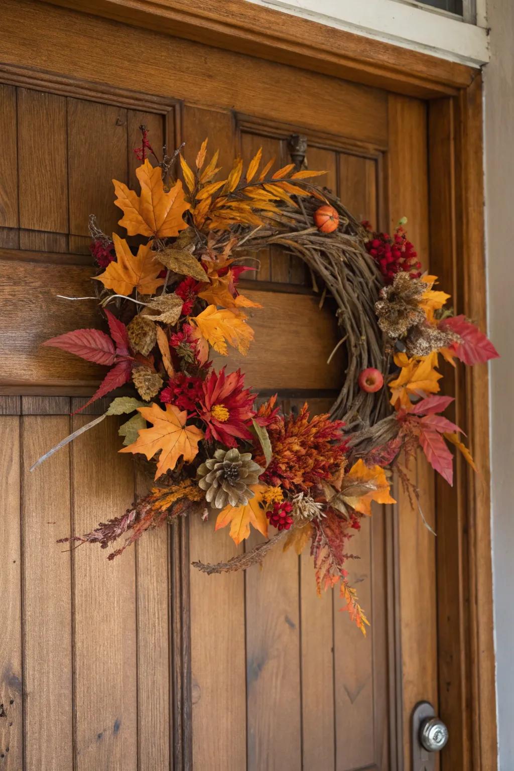 A delightful autumn foliage ring greeting the season.