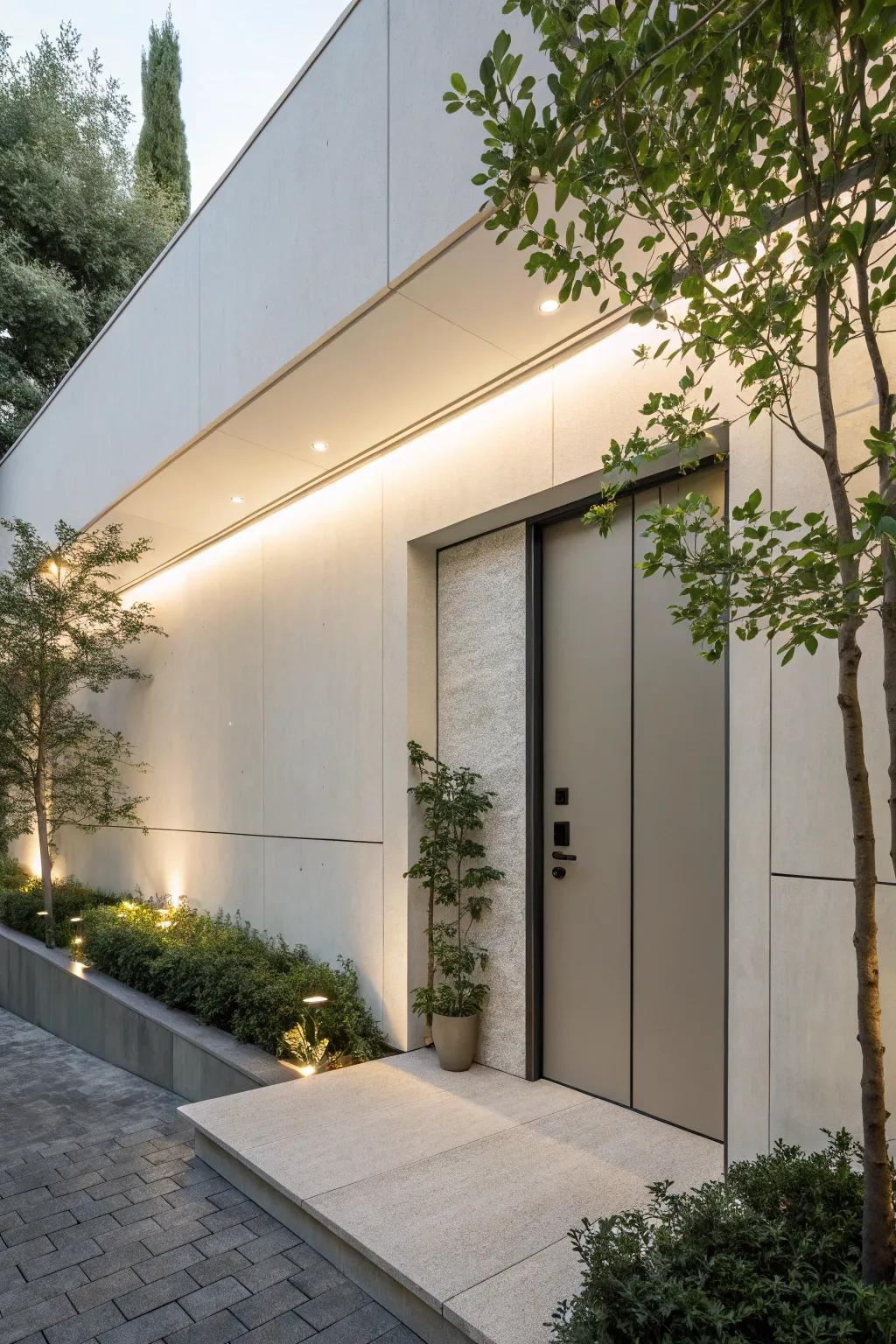 Modern design flawlessly integrating a hidden door.