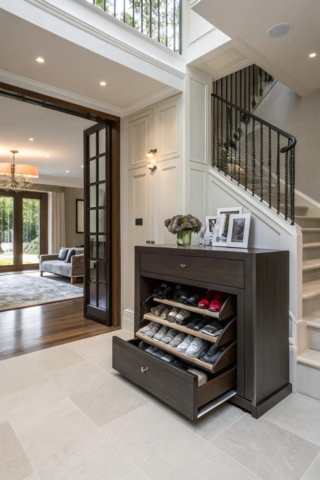 Entryway furniture with hidden storage keeps your space welcoming and organized.