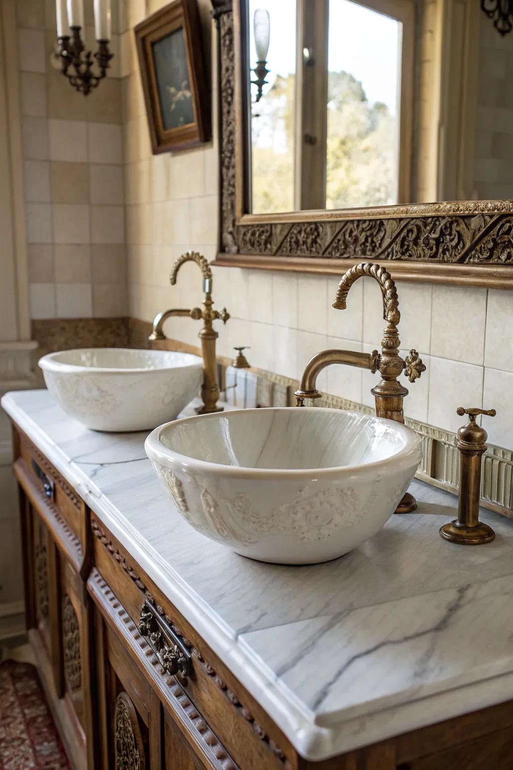 A past era bathroom design that is full of classic charm and sophistication.