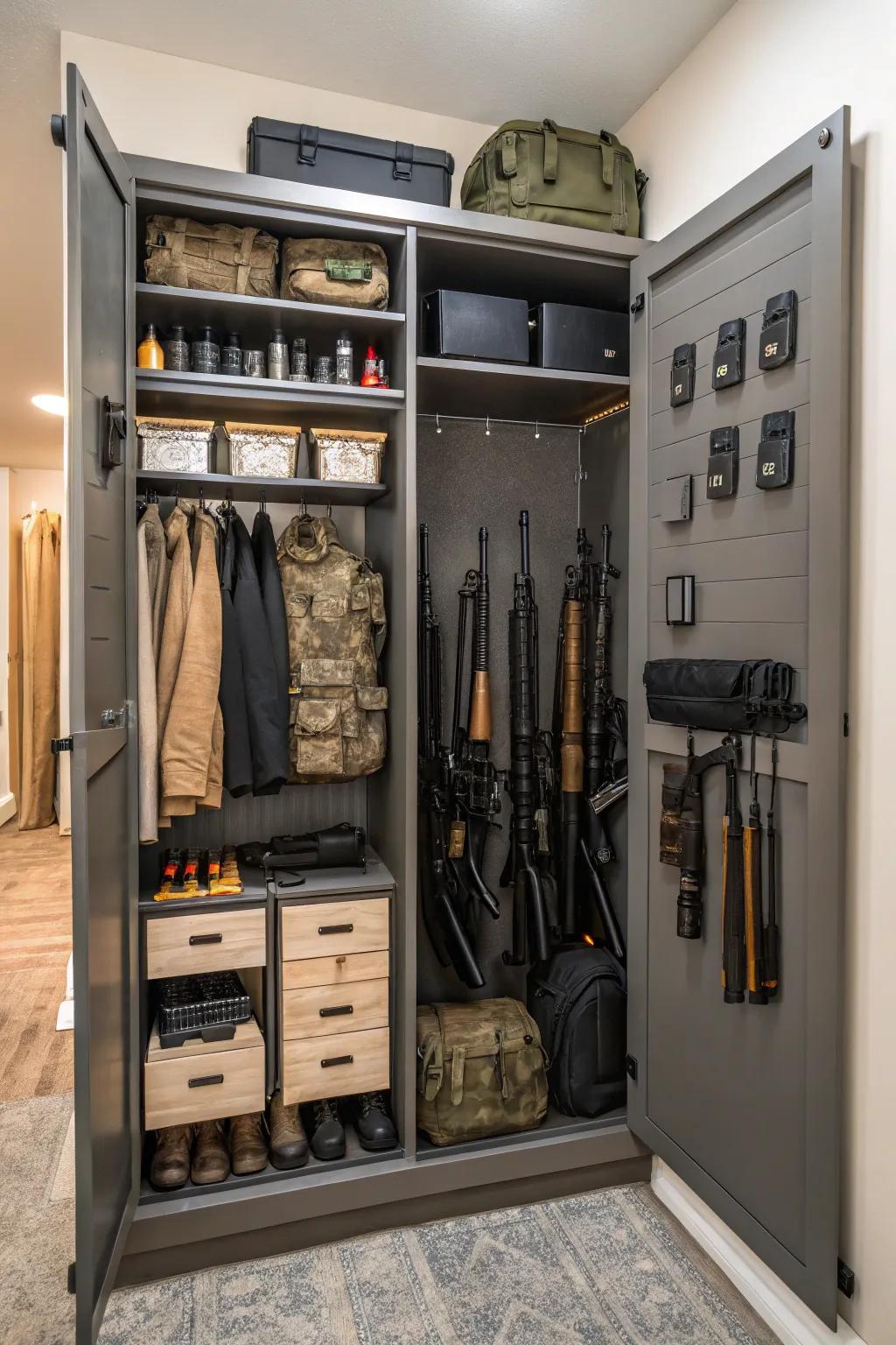 Maximize even the most modest spaces to establish a functional armory.