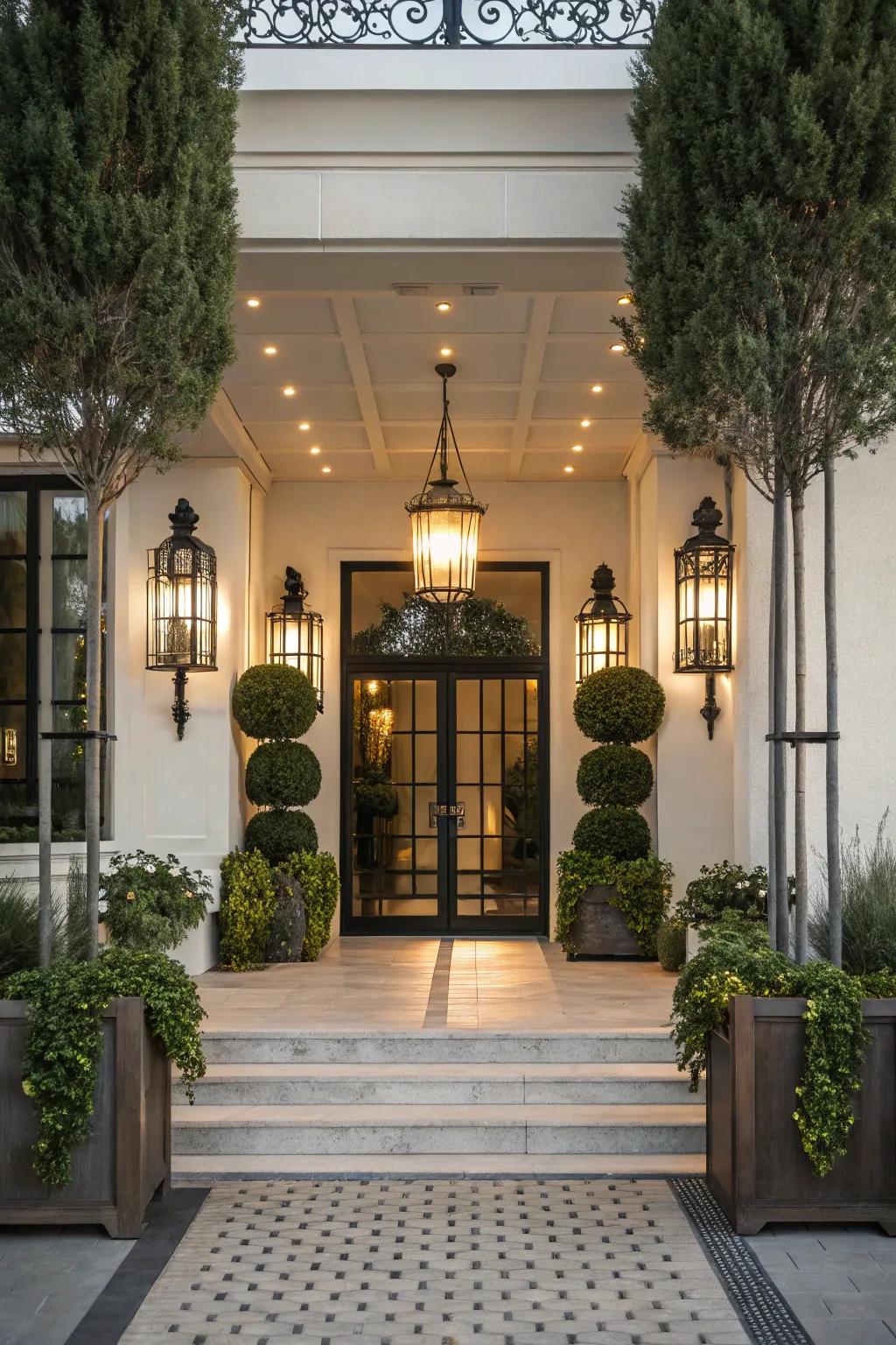 Symmetry that provides balance and harmony to your entrance.