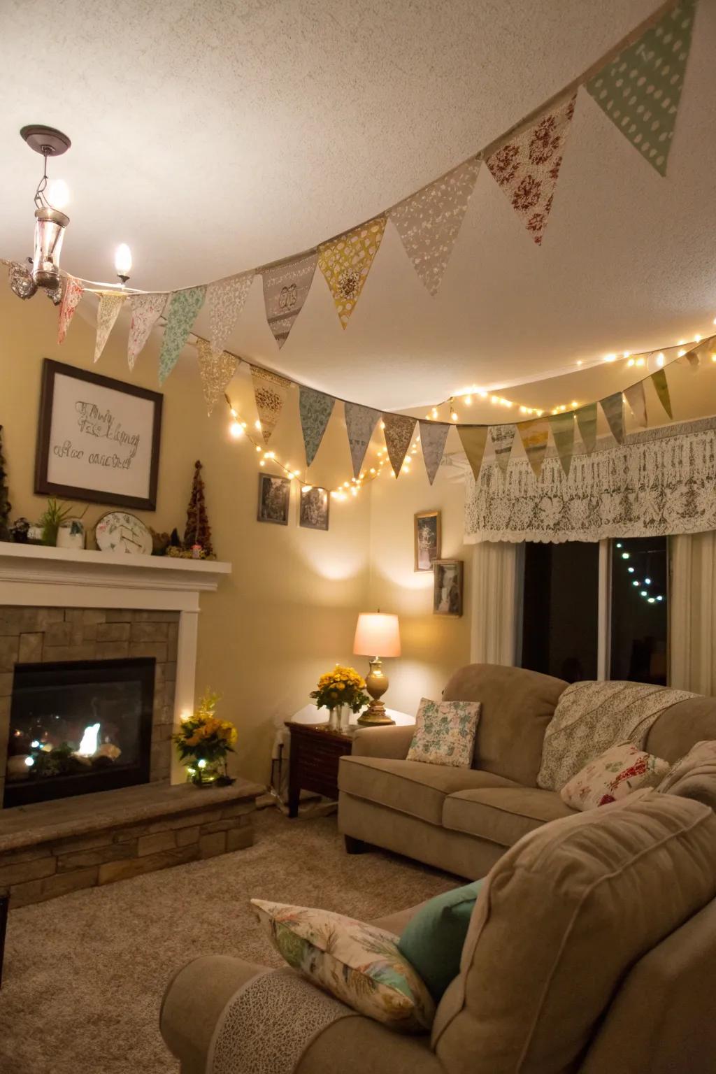 Customize your decor using handmade pennants and garlands.