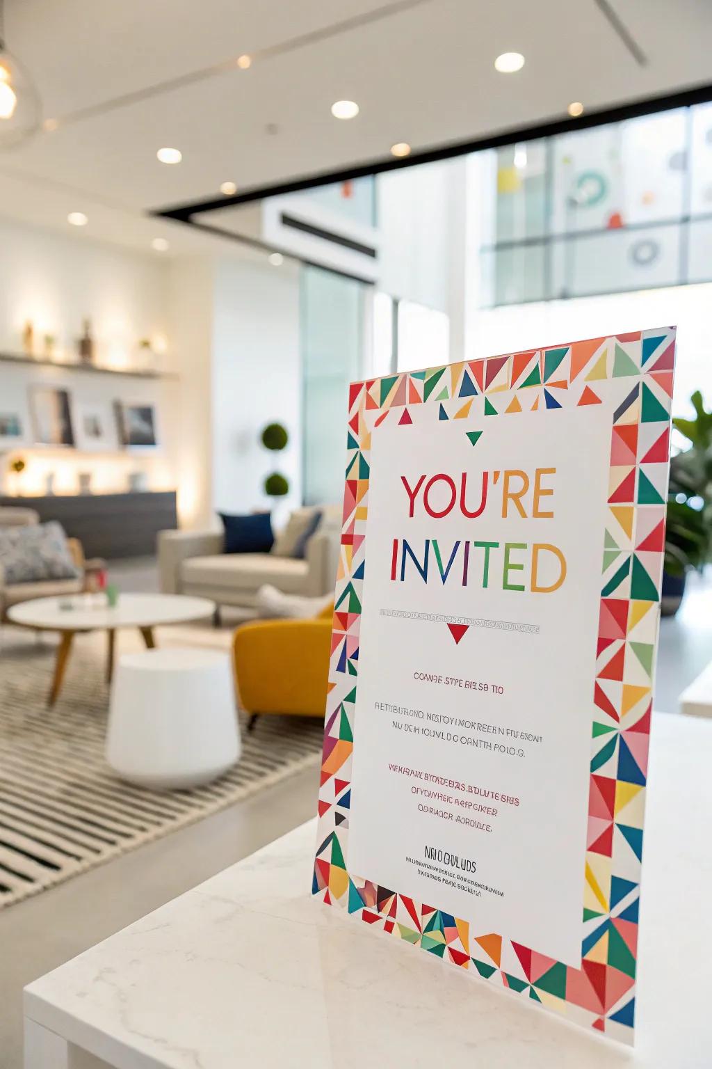 Vibrant colors make your invites visually striking and memorable.