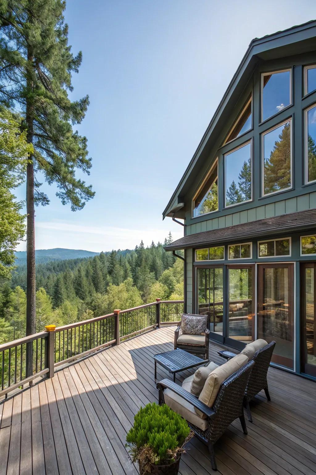 A terrace that invites the forest into your living space.