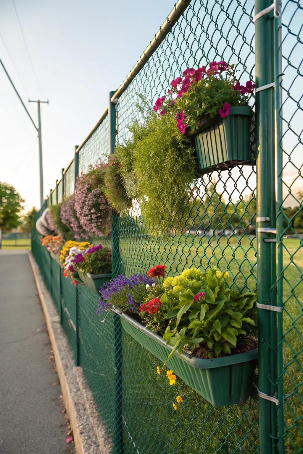 Vertical gardens add beauty and privacy.