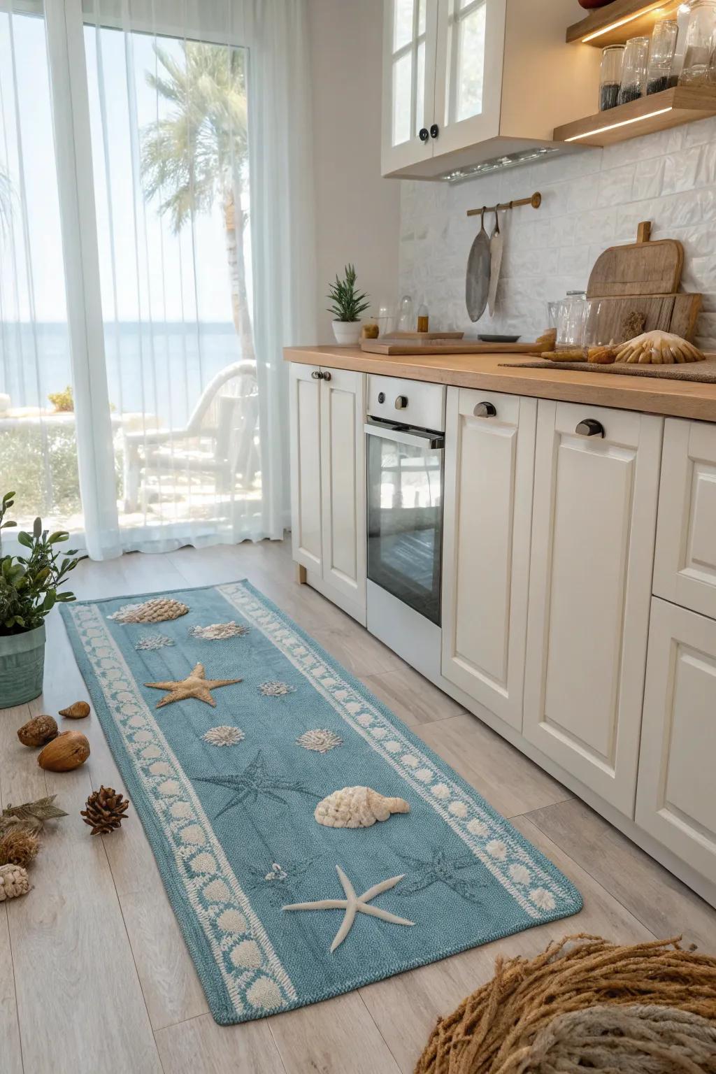 Azure hues infuse your kitchen with a soothing coastal atmosphere.