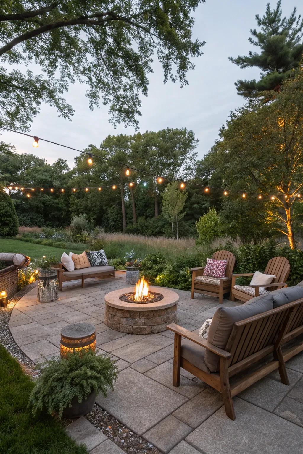 A cozy open-air gathering spot ideal for social events.