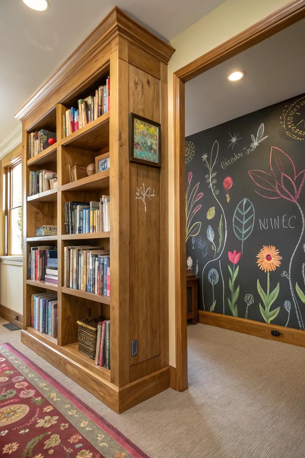 A writable surface makes your library interactive and ever-changing.