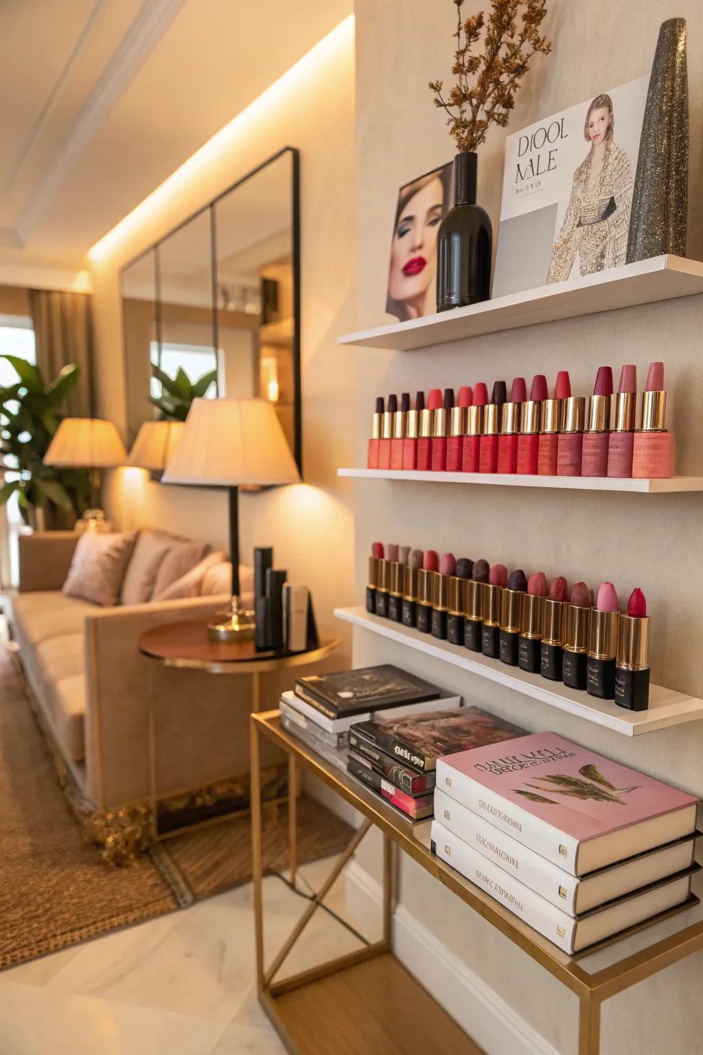 Display your lipstick set as part of your decor.