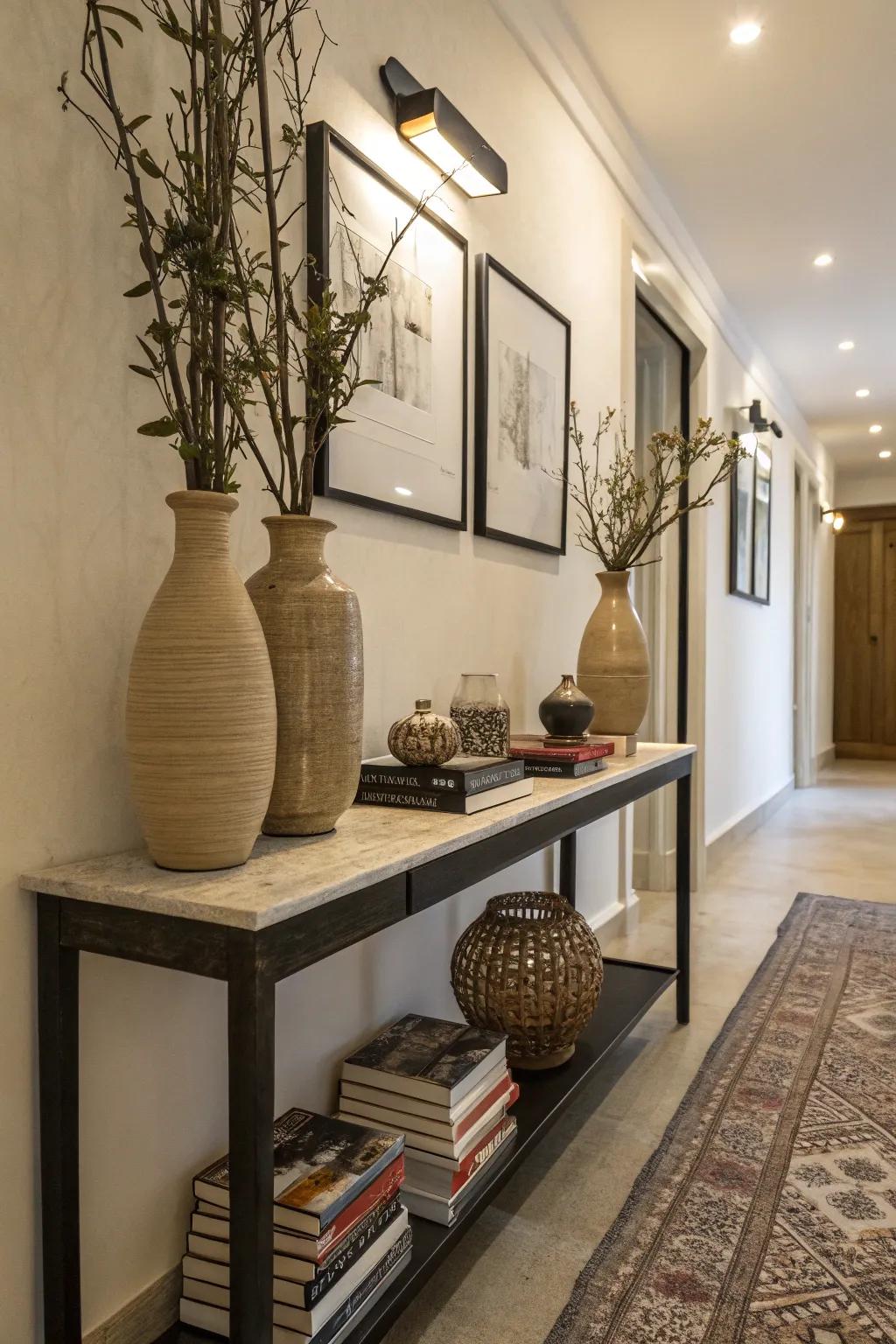 Console tables provide both functionality and flair.