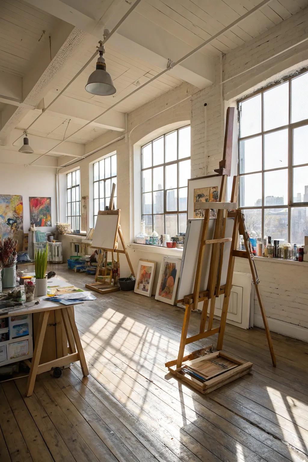 Let your creativity flow in a bright and inspiring loft studio space.
