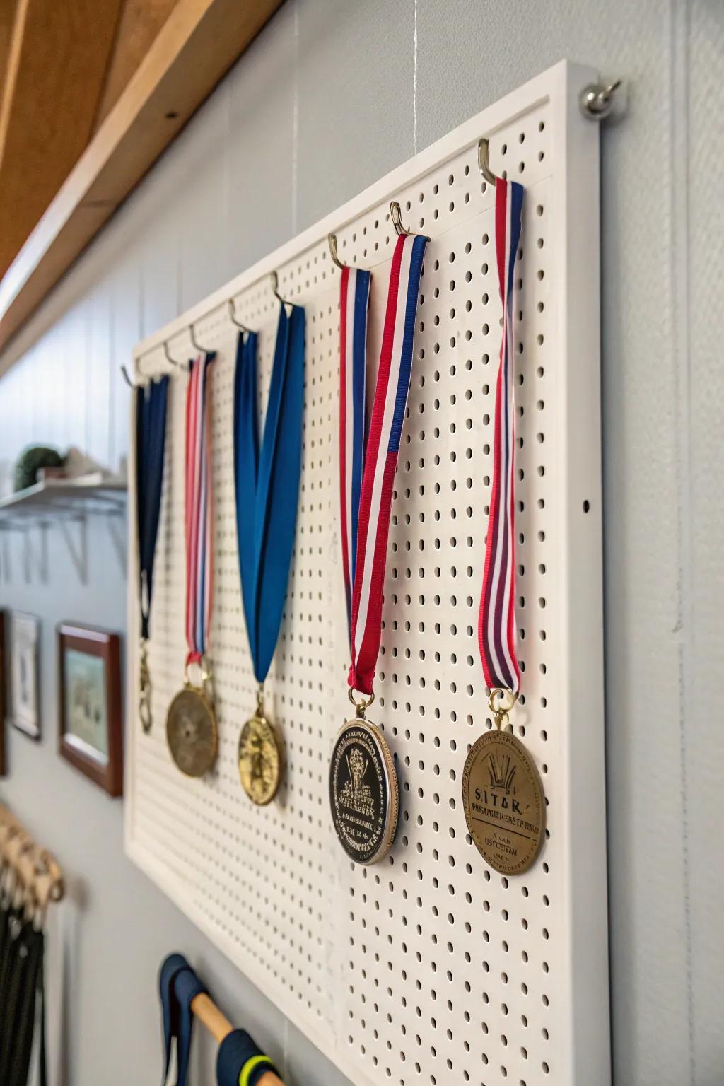 Stay organized and stylish using space-saving pegboards.