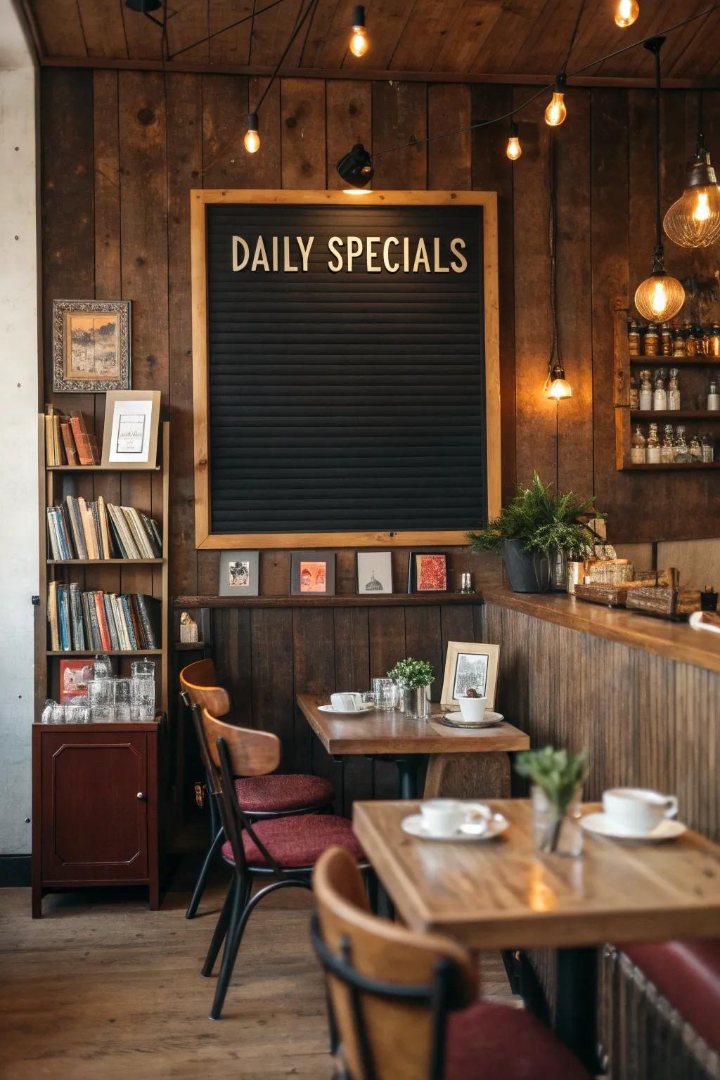 Spotlight deals via retro appeal thanks to a notice board.