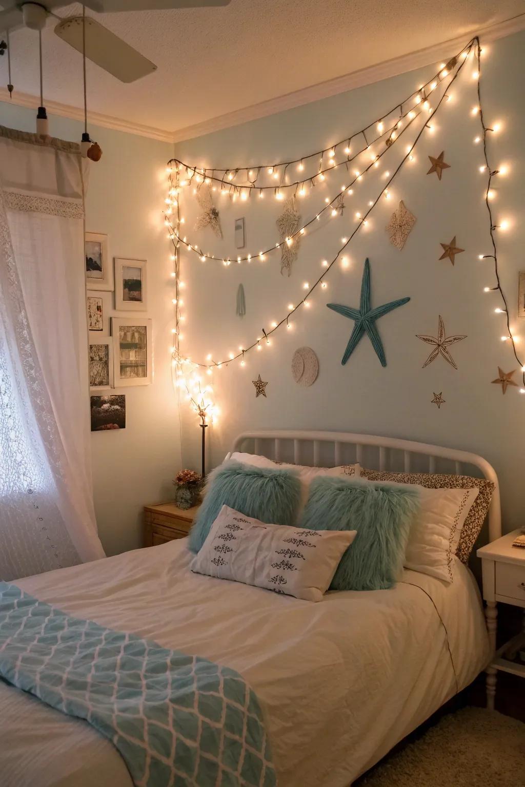 Lighting that mimics the enchanting glow of the ocean.