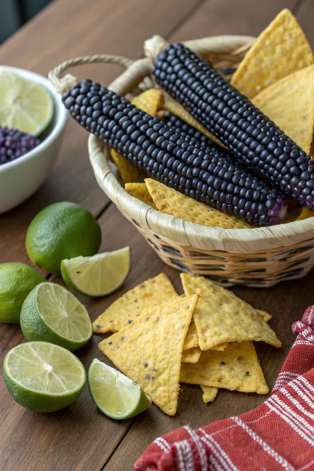 Crispy tortilla chips are perfect for dipping.
