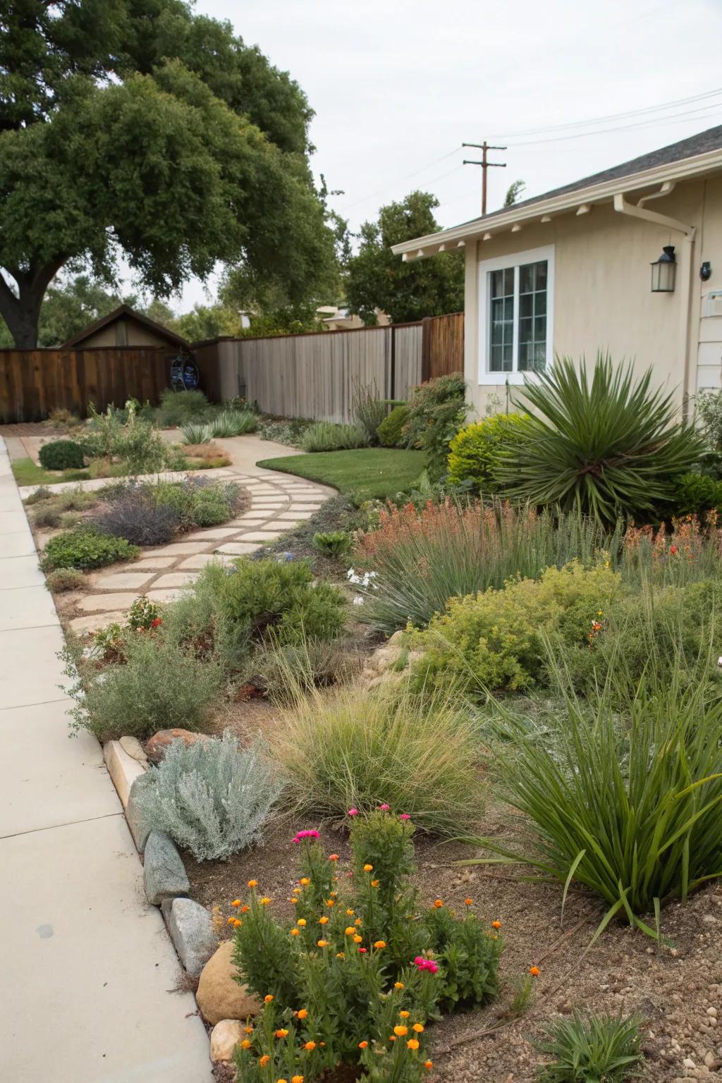 Low maintenance plants provide a sustainable and neat appearance.