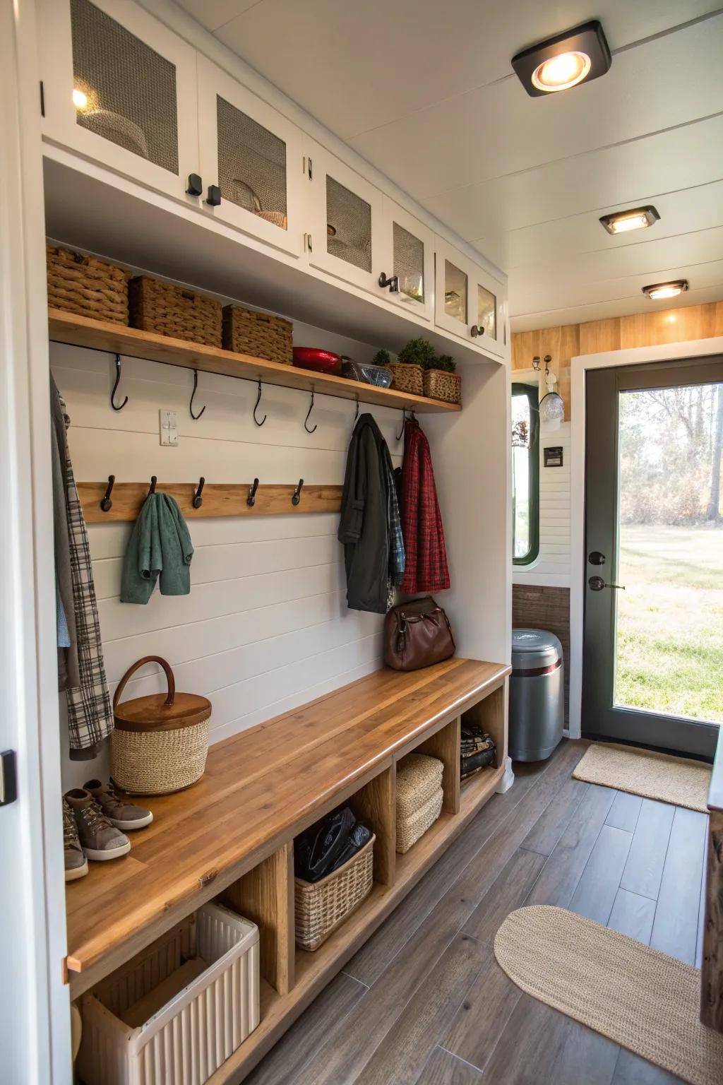 A useful landing zone addition that keeps the home tidy and structured.