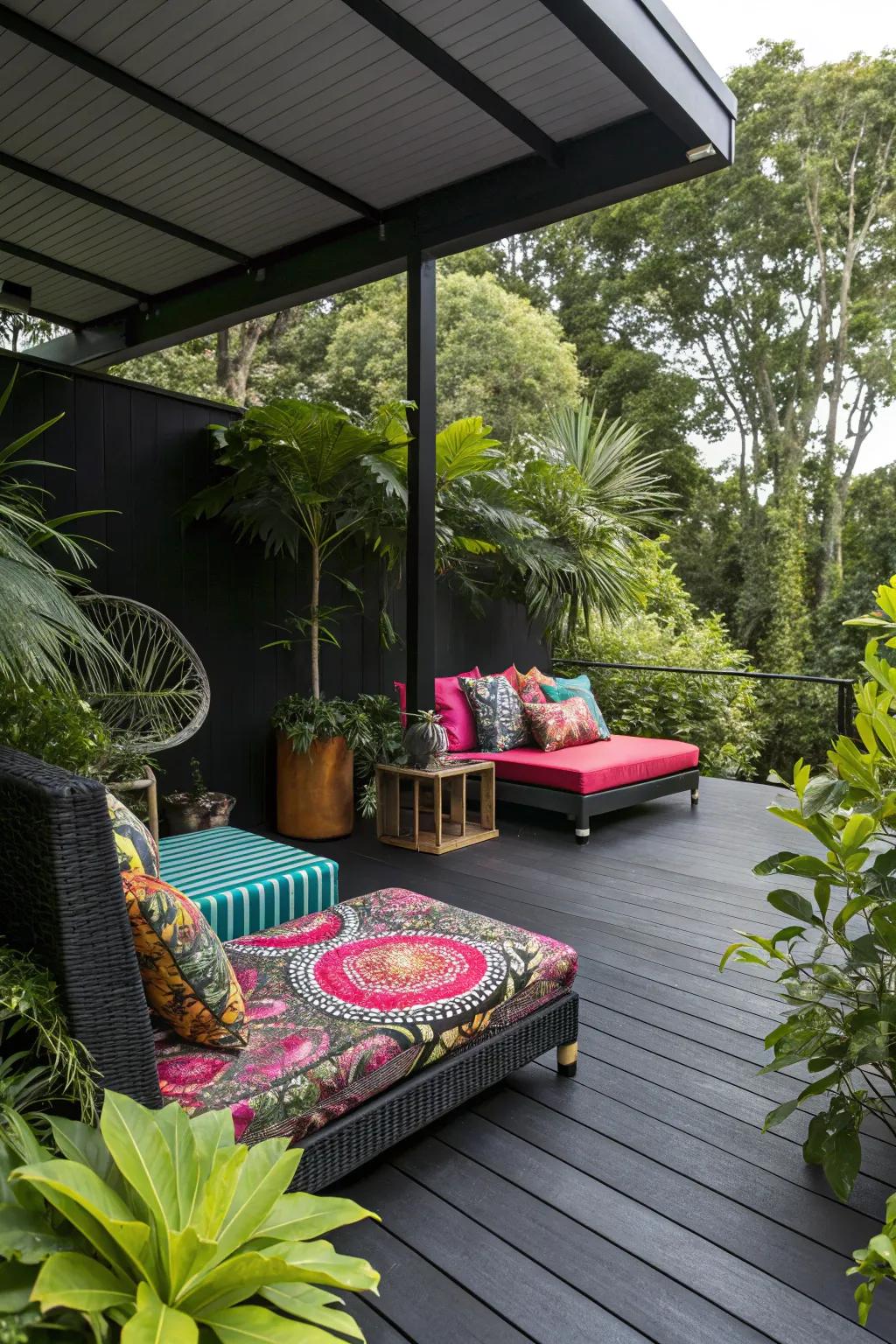 A dark night deck makes a striking statement.