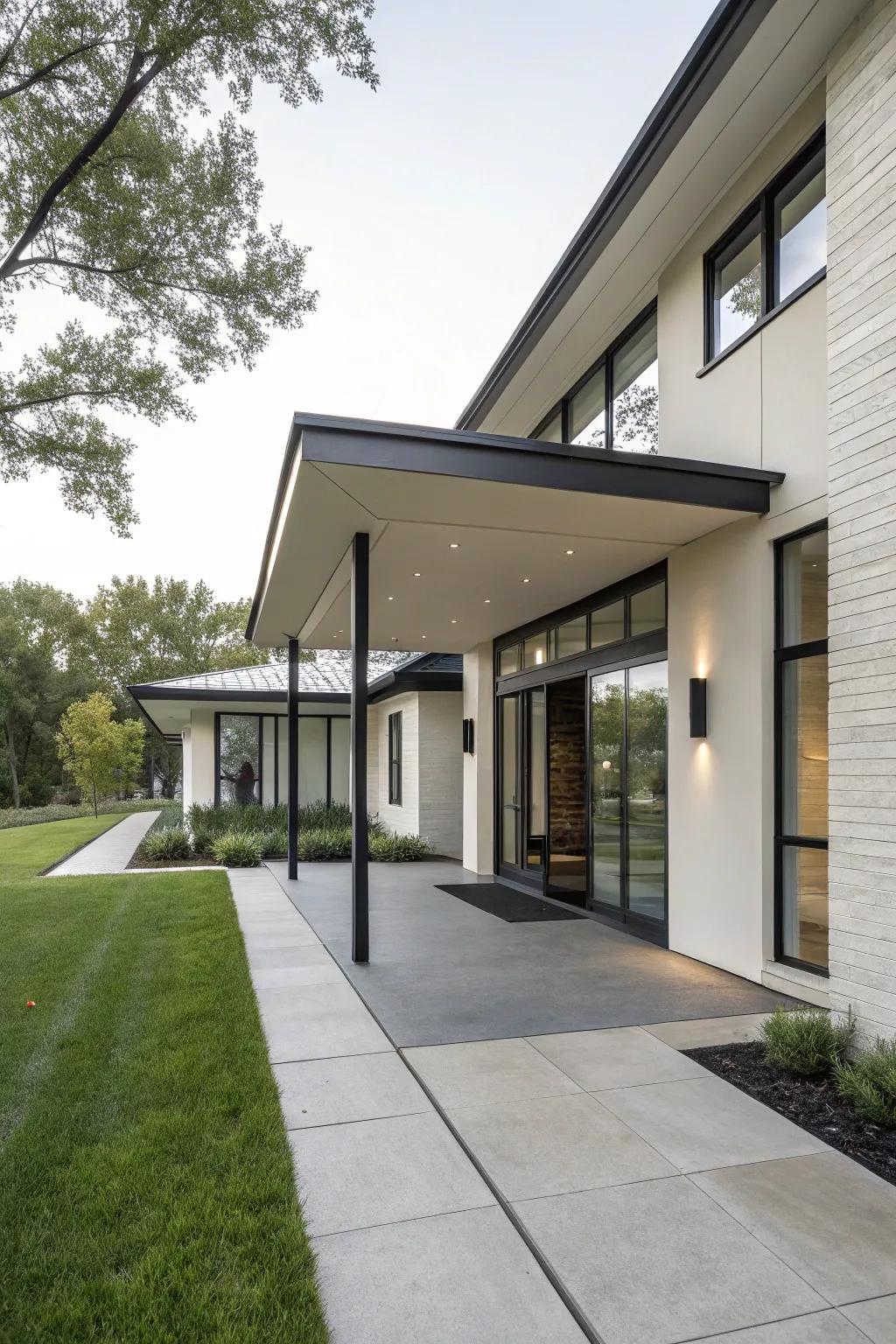 A sheltered entrance offers both defense and aesthetic appeal.