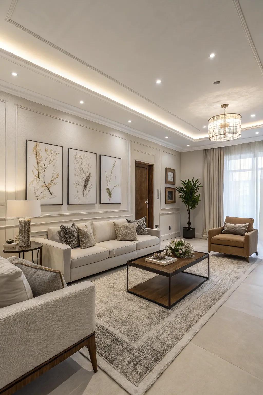 Current interiors that balance modern design with comfort.