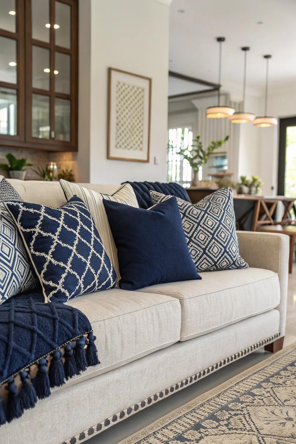Deep cushions add a cozy and welcoming feel.