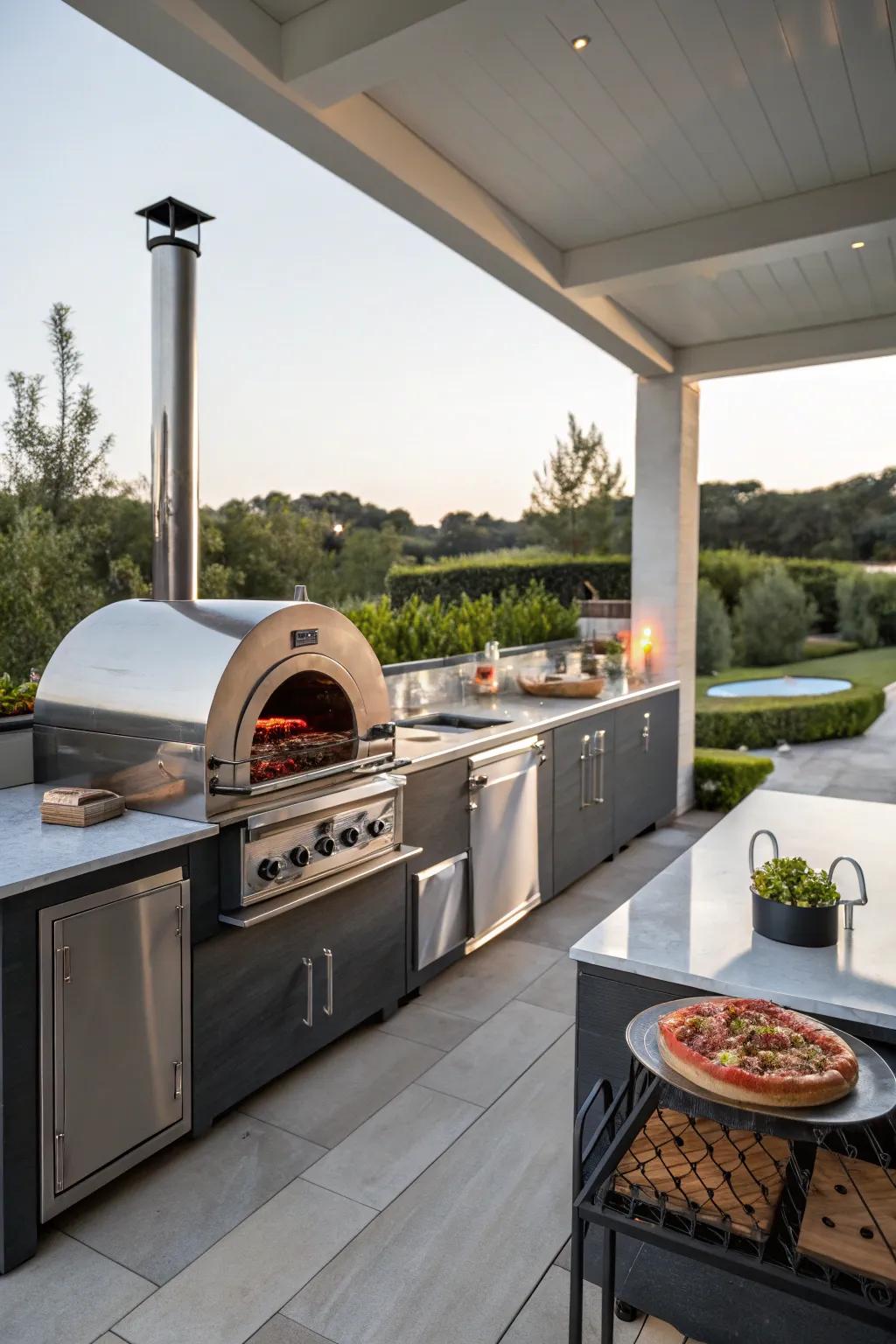 Advanced technological tools that introduce contemporary convenience to outdoor cooking.