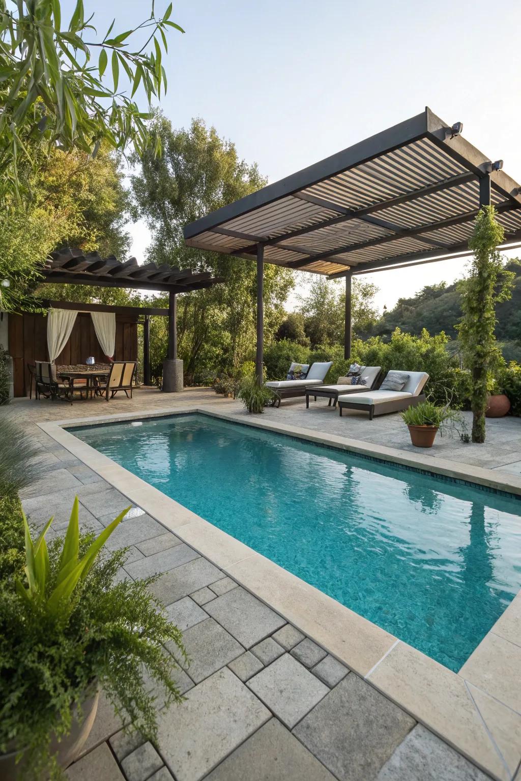 Expand your living area with a poolside patio.