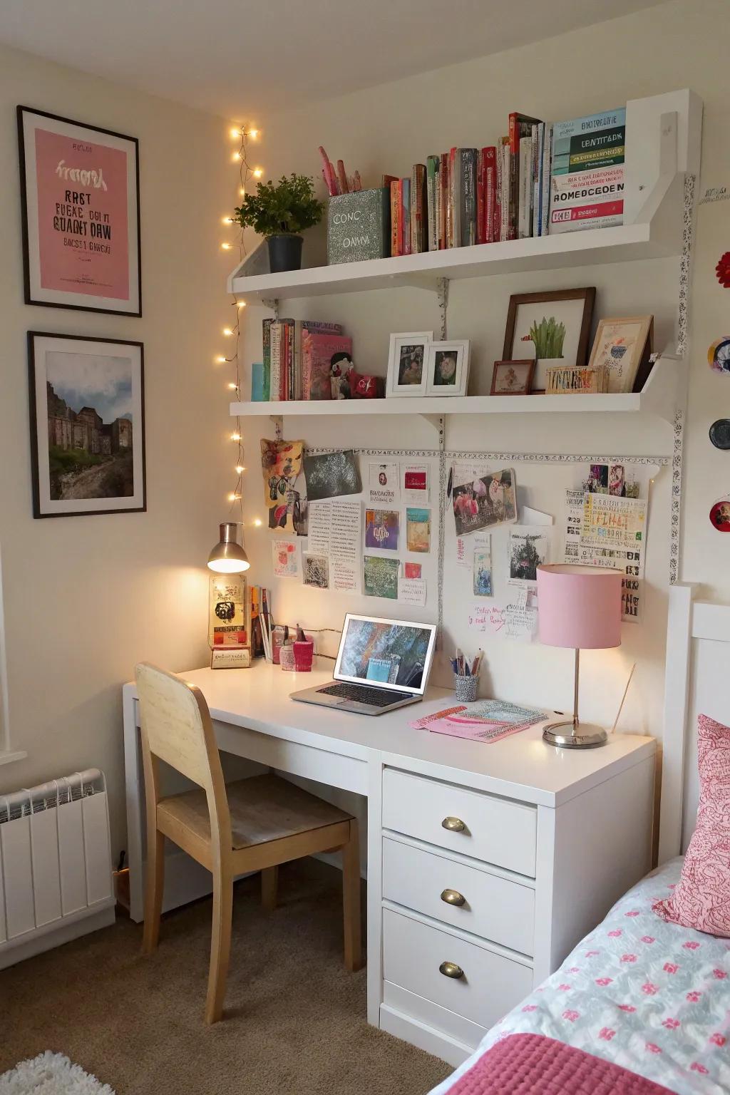 A structured study area can improve productivity.