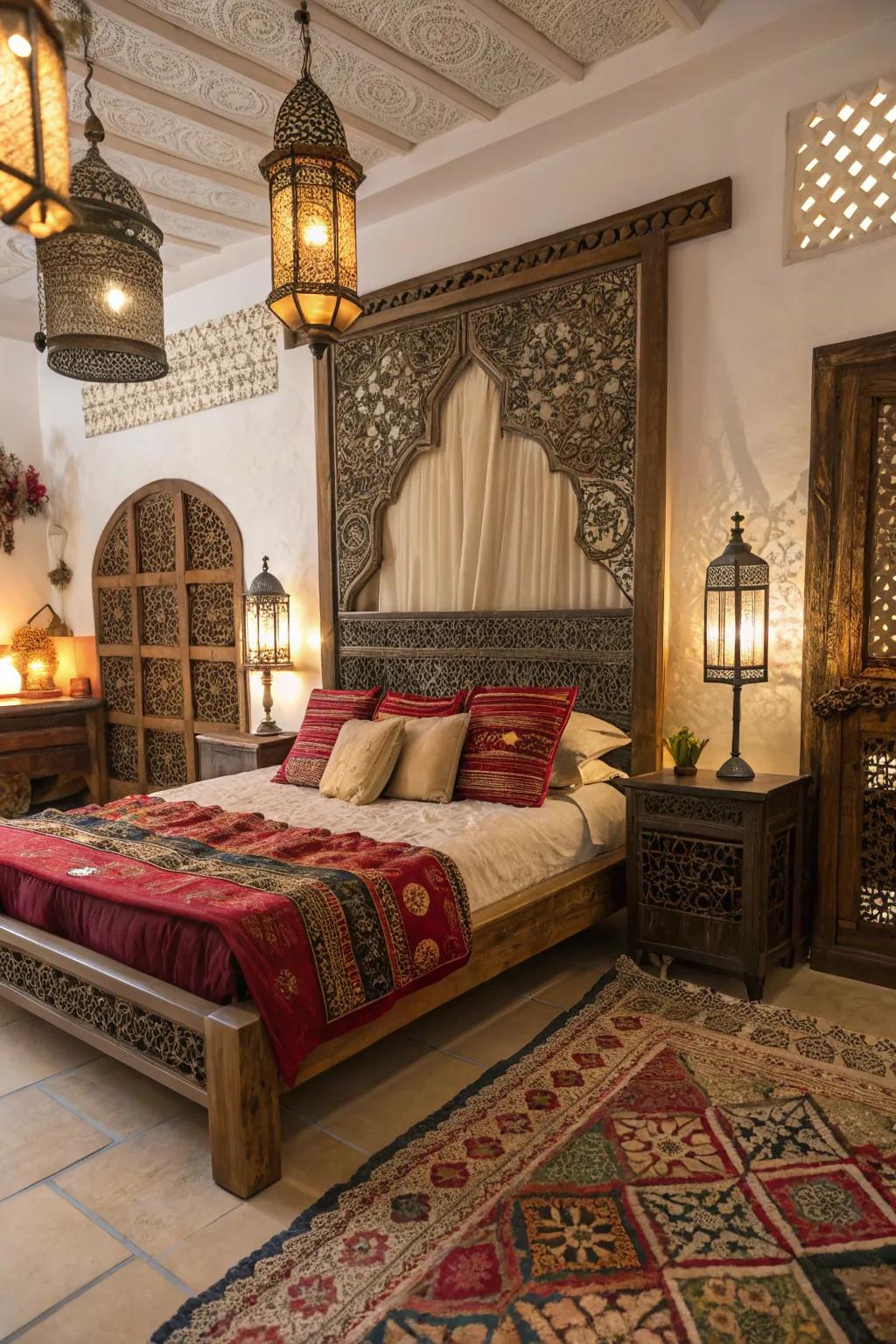 Varied furniture acts as an eye-catching centerpiece in Marrakech design.