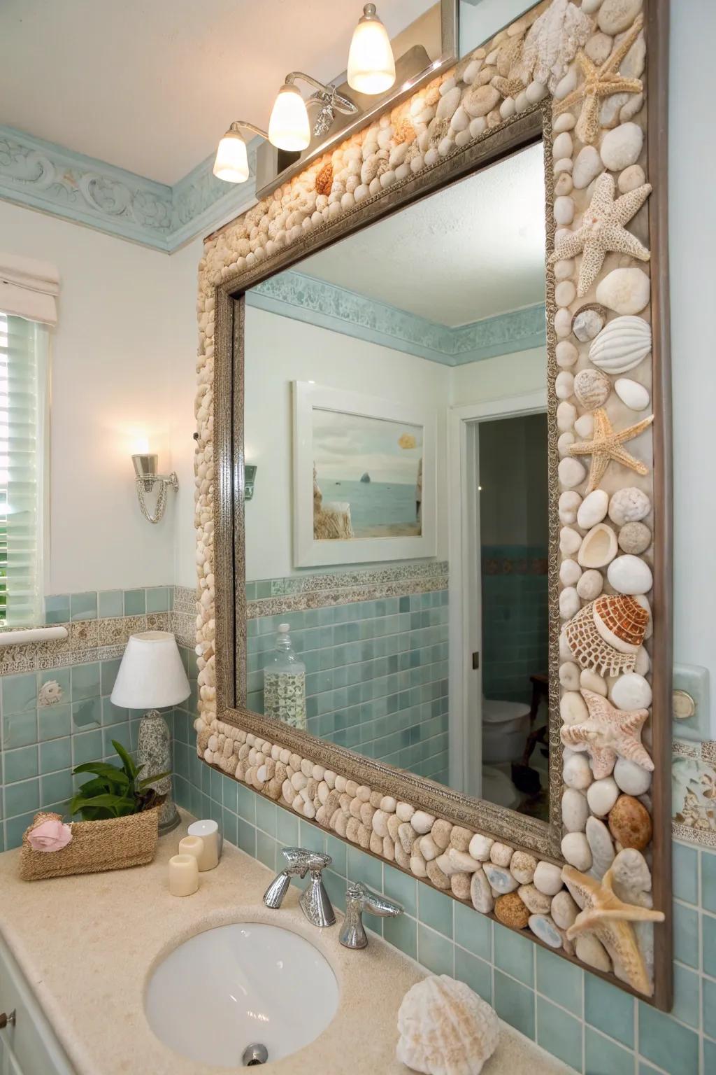 Seashell mosaics channel the essence of the ocean indoors.