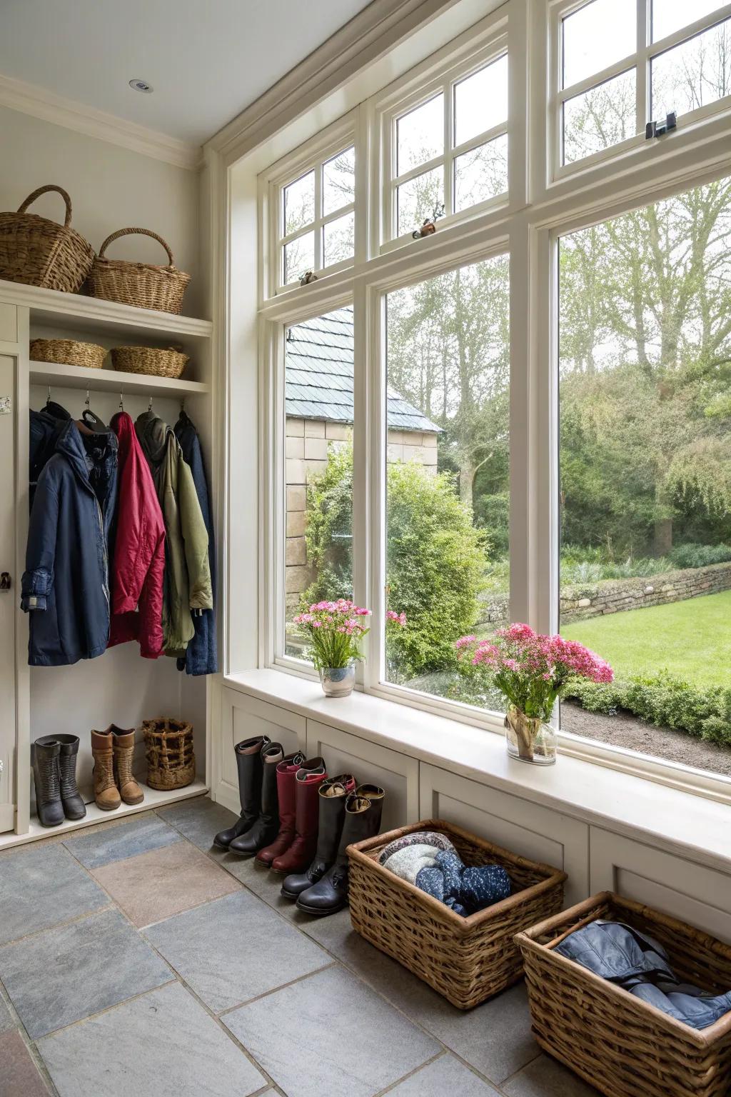 Broad glazing enhances the outdoor connection.