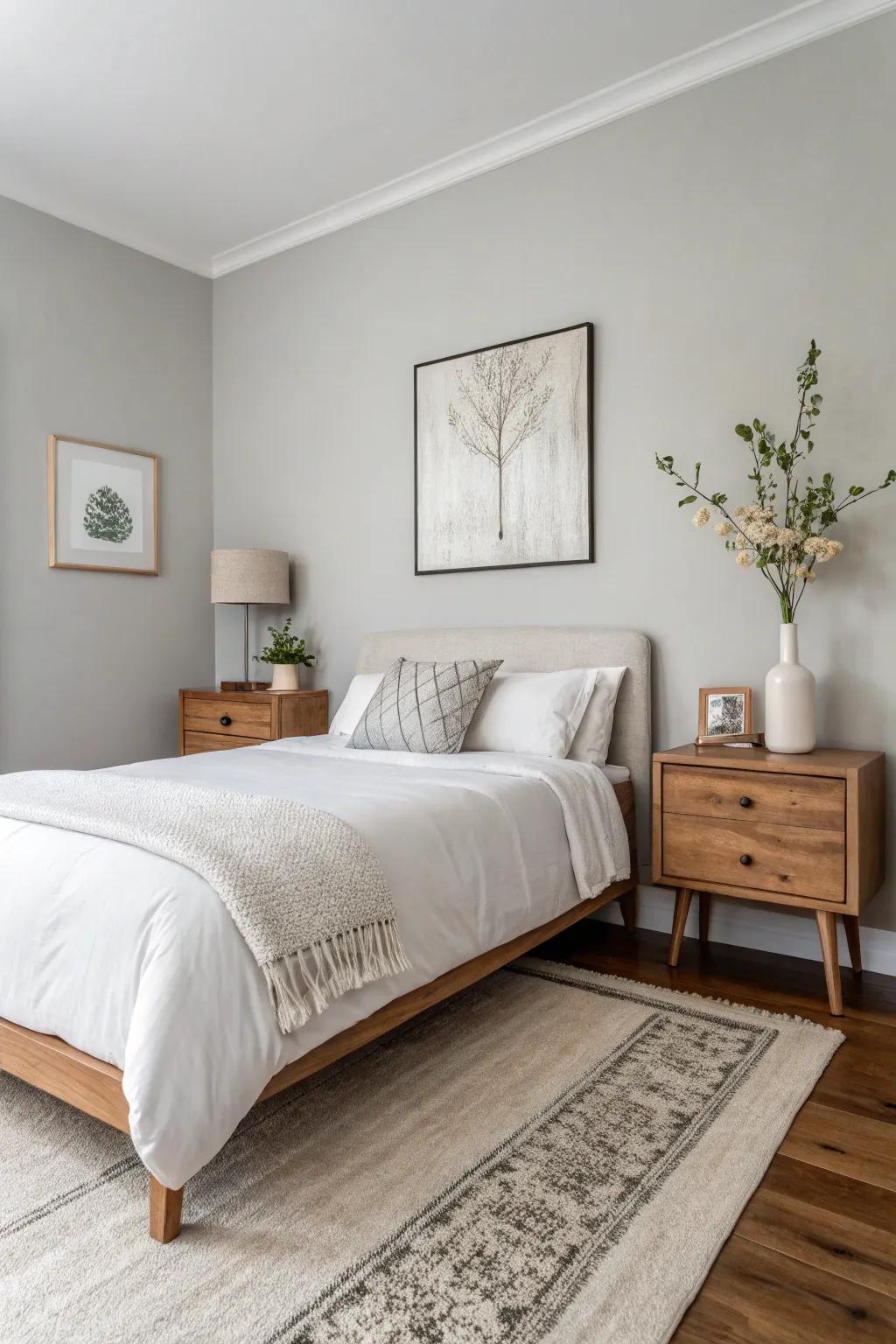 Understated decor puts the focus on natural elements in this bedroom.