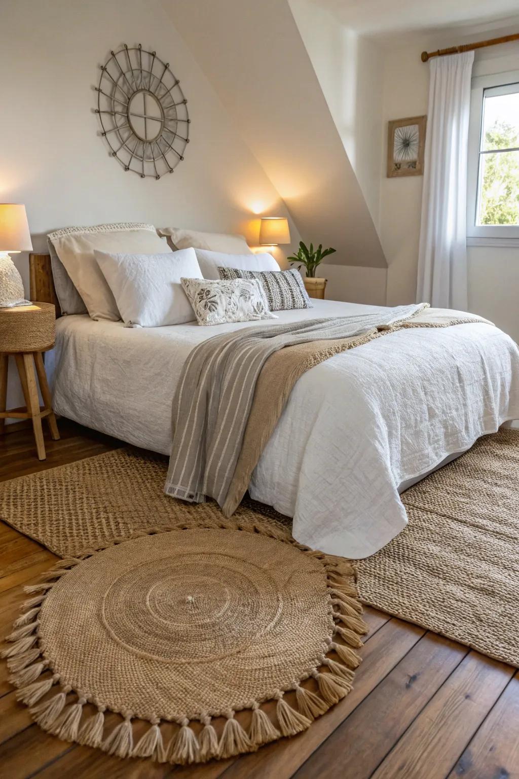 Natural materials enhance the aspect and comfort within a nature-focused area.