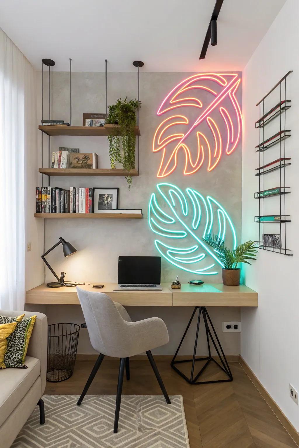 Abstract art in vibrant neon.