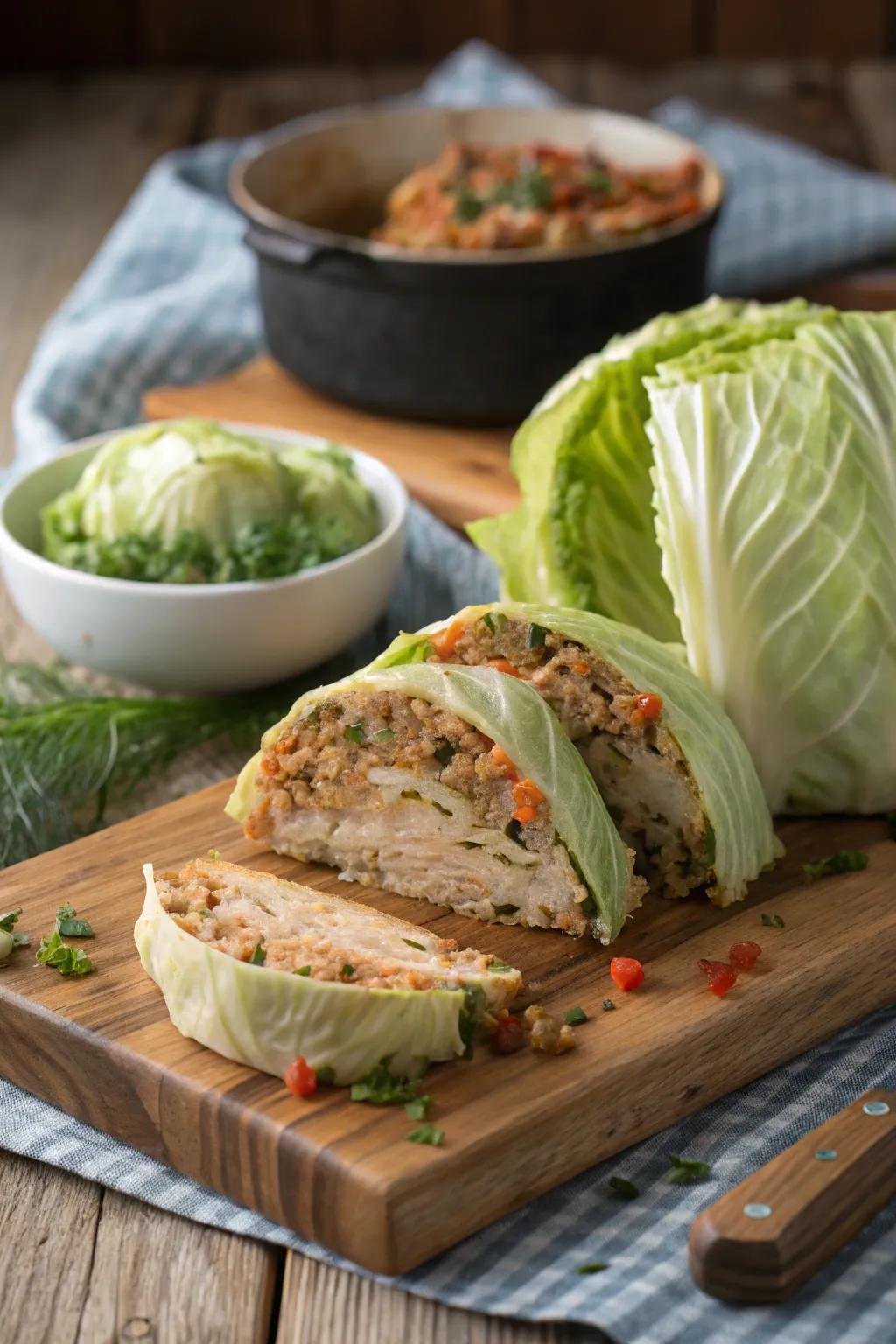 A stuffed leaf delight, presenting a distinctive and flavorful addition to the New Year’s spread.