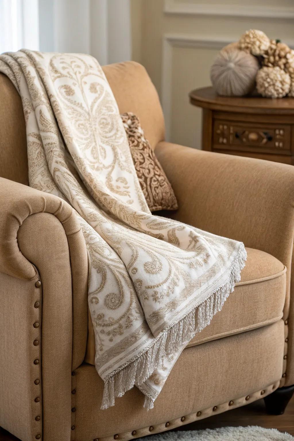 A soft blanket for warmth and elegance.
