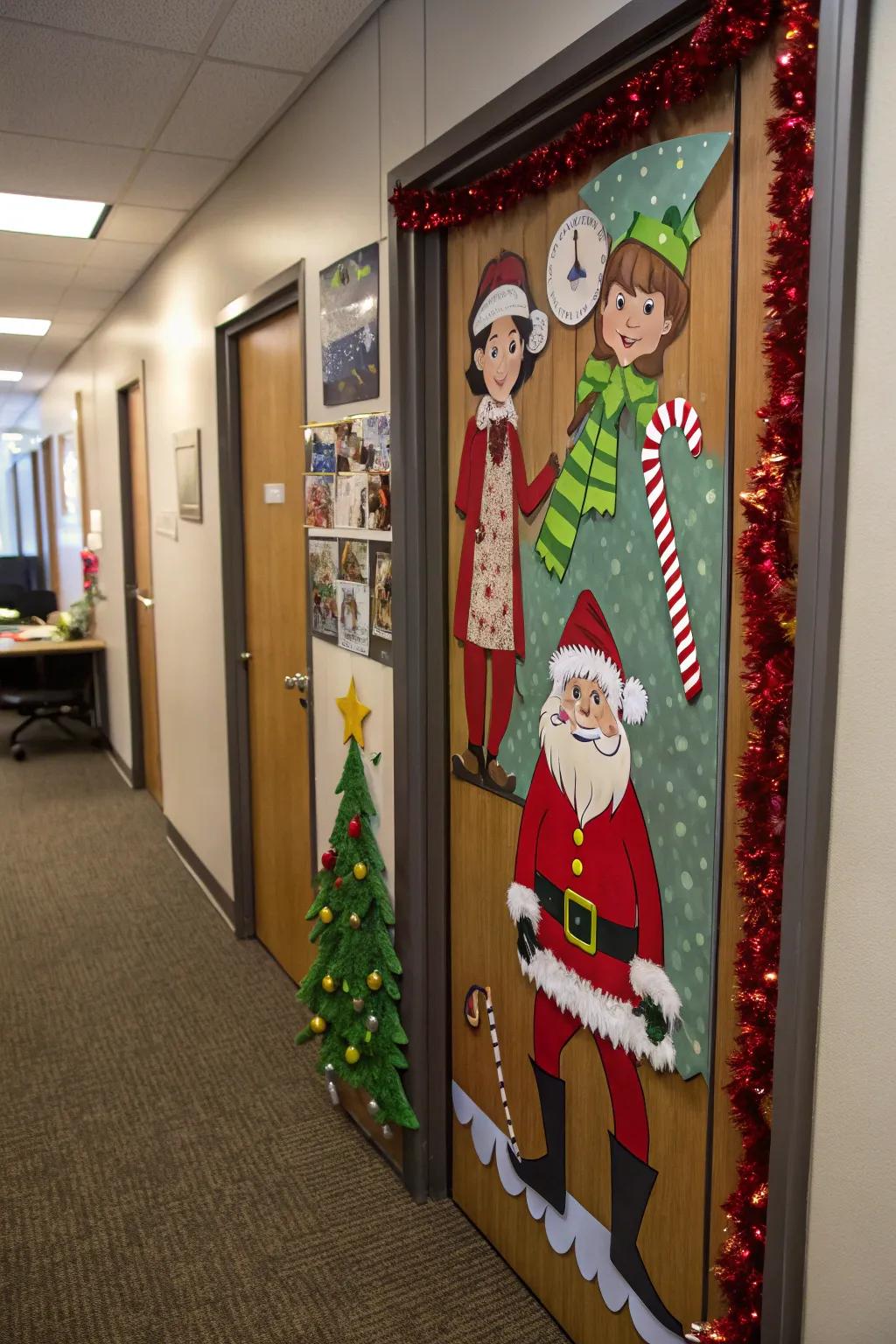 Incorporate trendy holiday culture into your office entryway.