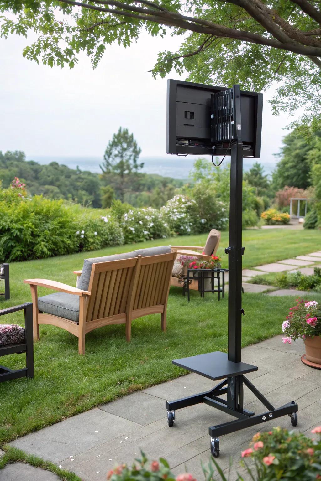 Appreciate the versatility afforded by an adaptable visual display pedestal.