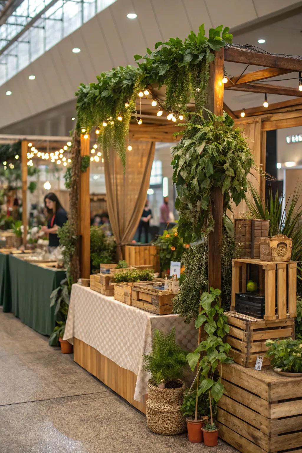 Organic accents bring a feeling of nature to your display.