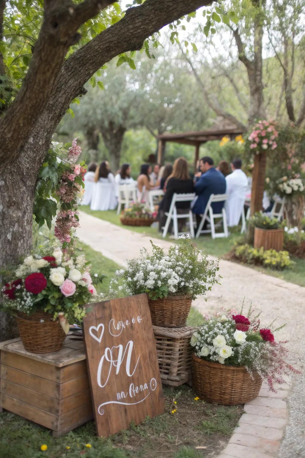 Assist your guests with customized ornamental signage.