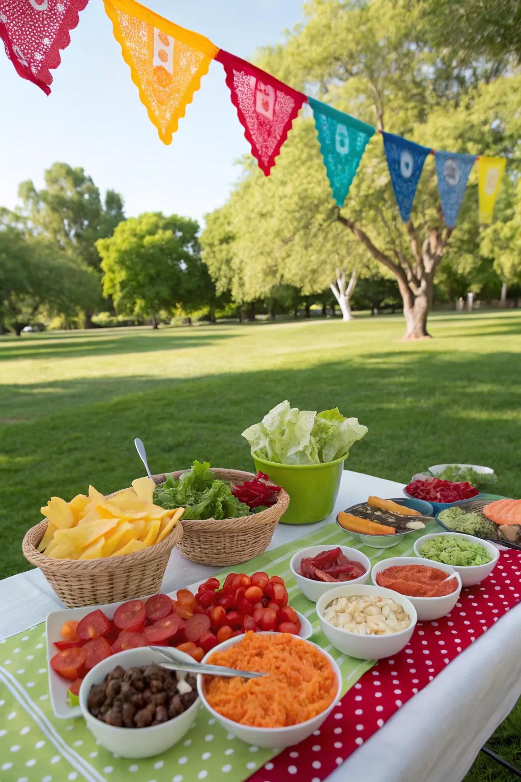 Interactive food bars allow visitors to customize their meals.