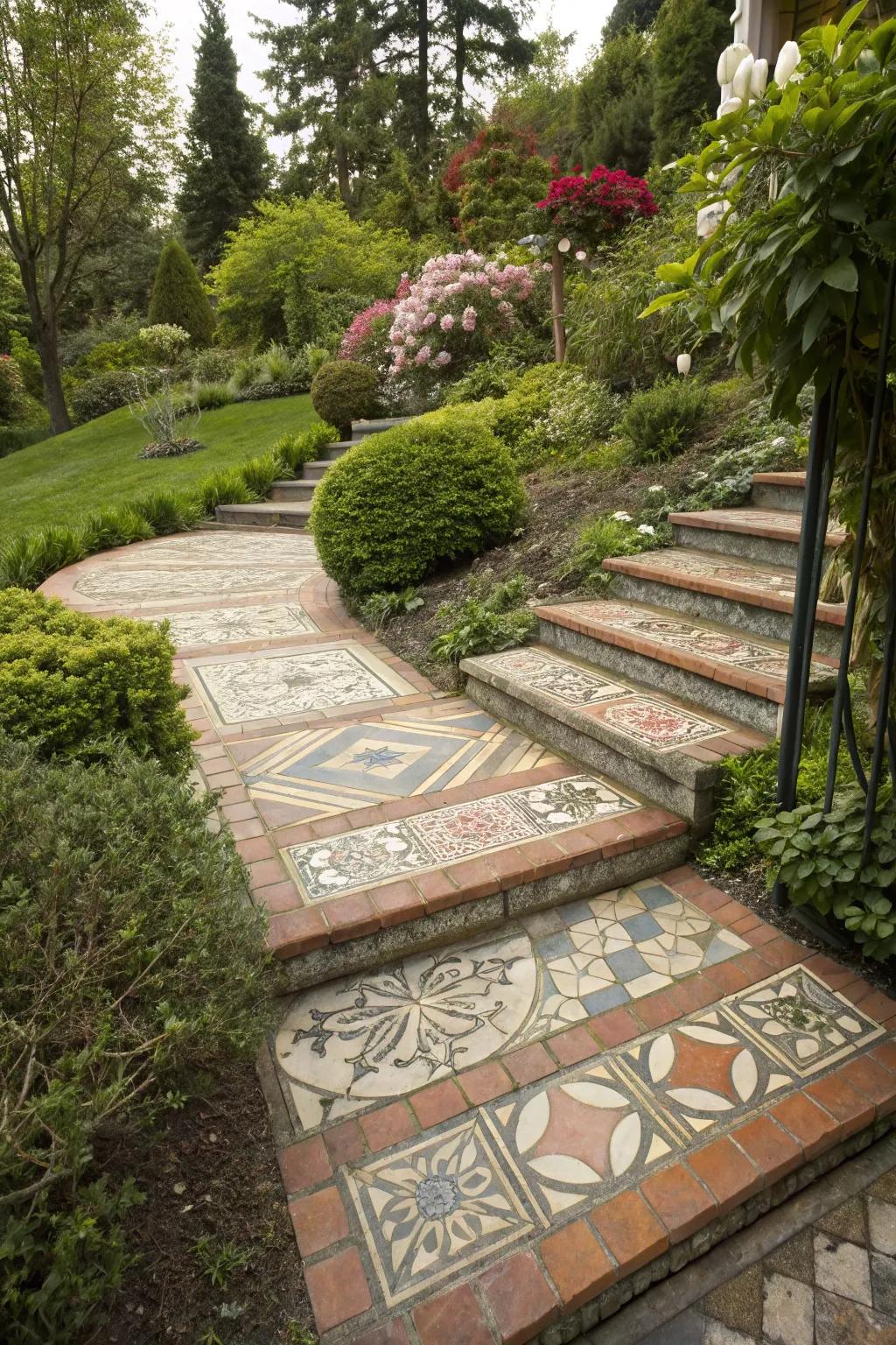 Paving designs add an artistic element to your steps.