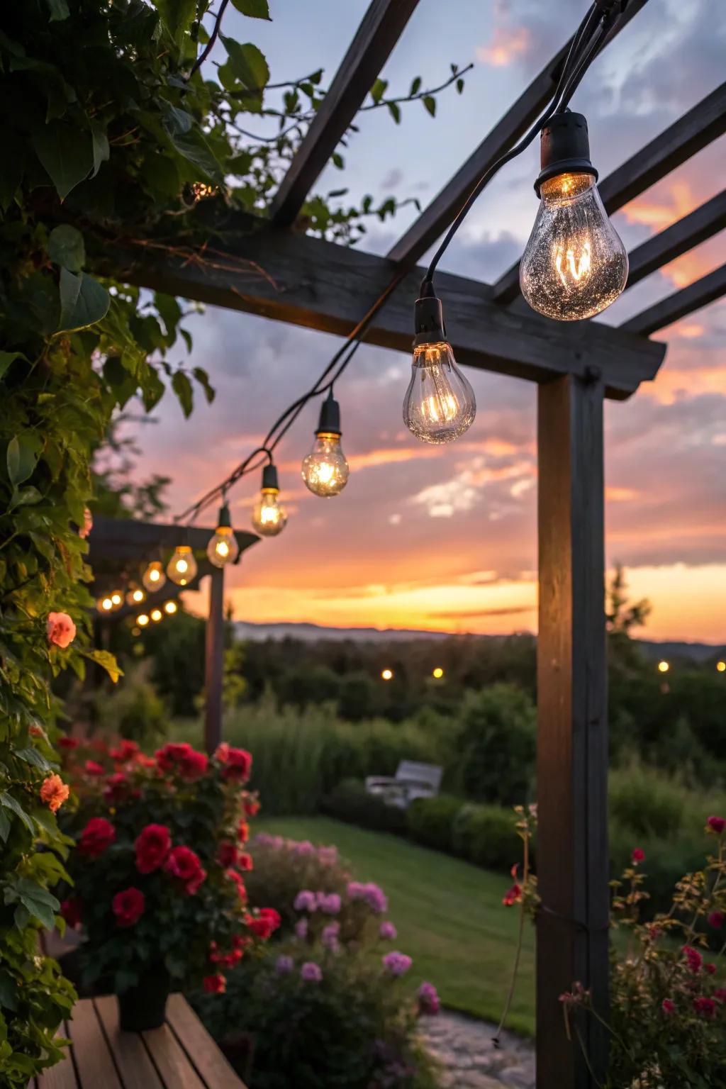 Illuminate sustainably with solar-powered string lights.