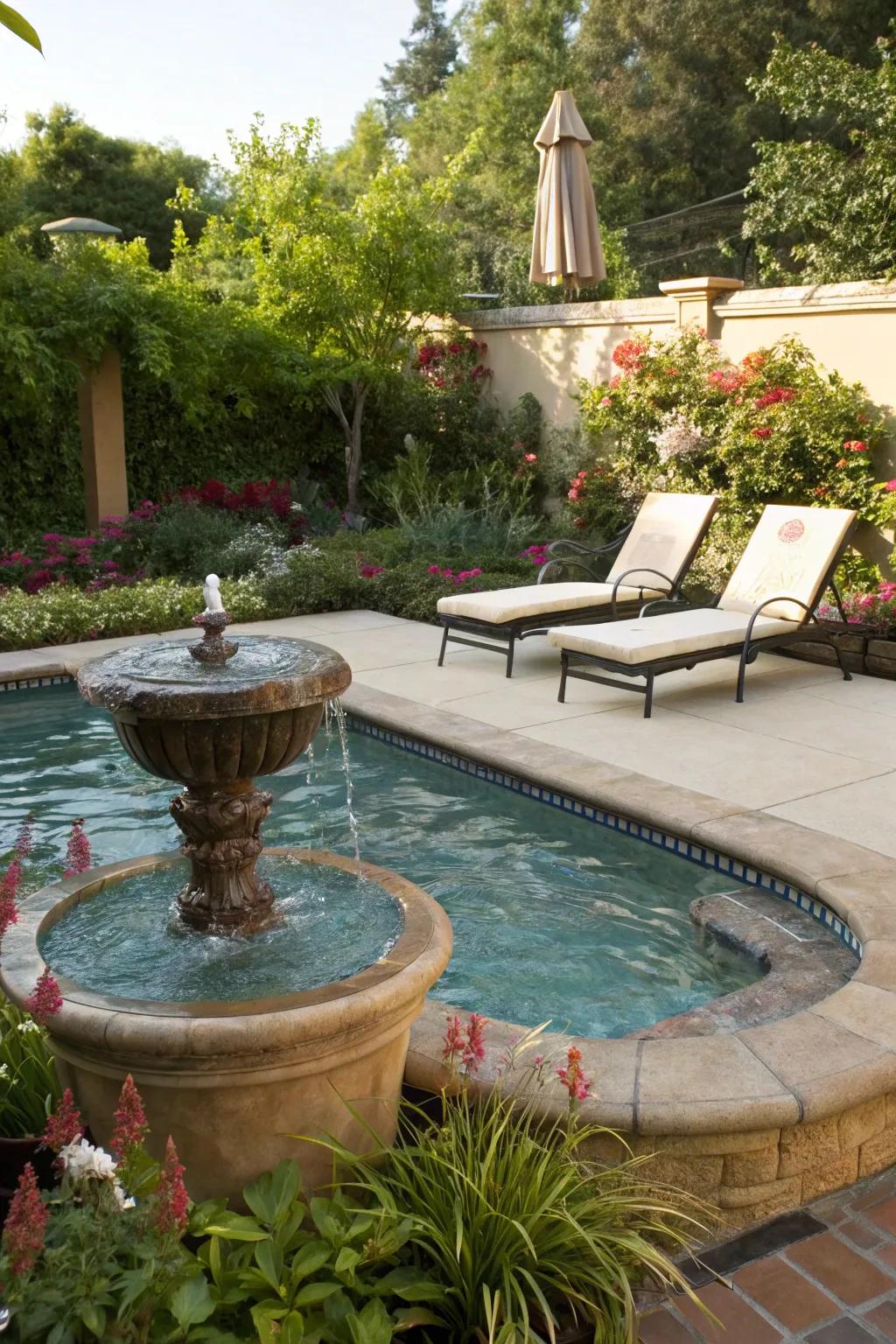 Enhance the peace with a calming water feature.